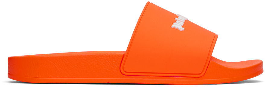 Sneakers og sko Palm Angels Orange Logo Pool Slides Orange | PMIC011F24MAT0016666, 0