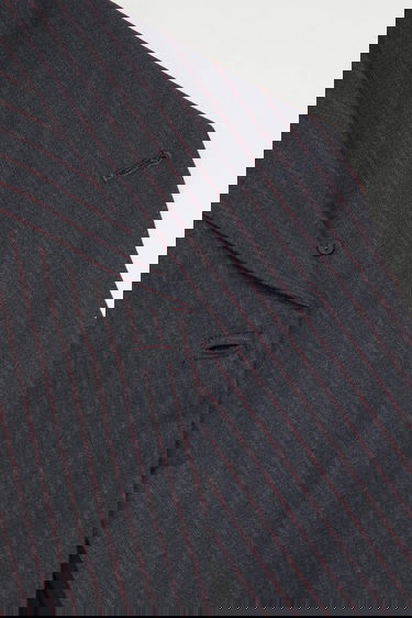 Jakke GANNI Asymmetric Pinstripe Blazer Grå | W0578, 4