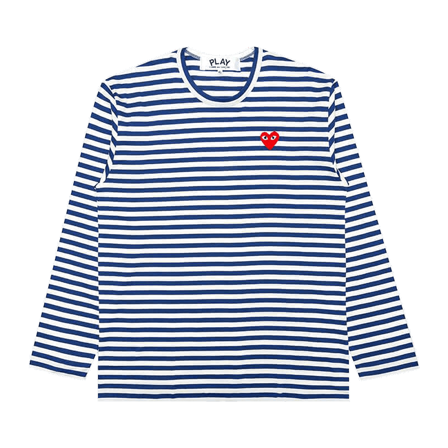 T-shirt Comme des Garçons PLAY Striped Big Heart Tee Mørkeblå | AZ T164 051 2, 0