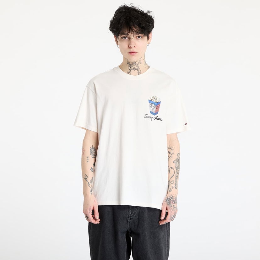 T-shirt Tommy Hilfiger Tommy Jeans Relaxed Novelty Graphic T-Shirt Hvid | DM0DM20352 YBH