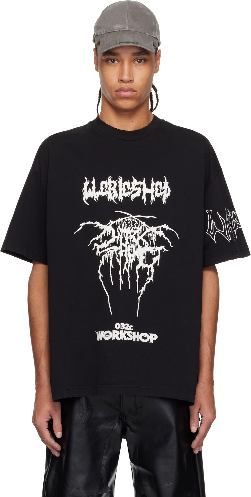 T-shirt 032C 032c Workshop Armour Graphic T-Shirt Sort | S25-URC-0113-050
