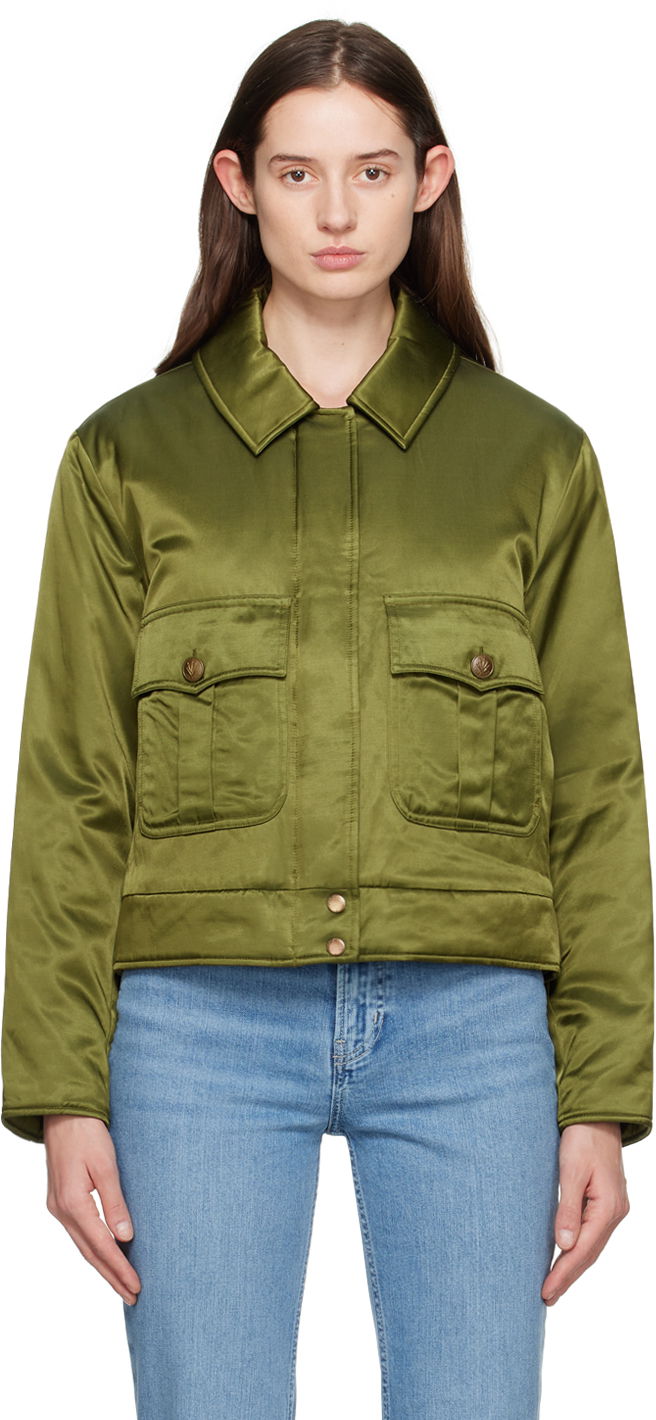 Jakke rag & bone Rag & Bone Women's Satin Bomber Jacket Grøn | WAW23H2009KM09, 0