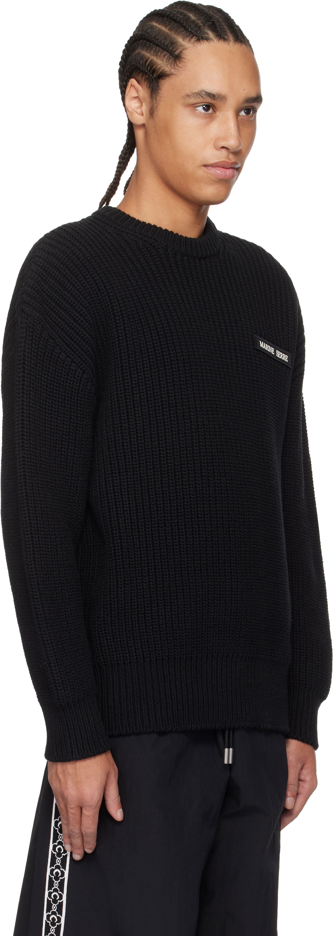 Sweater Marine Serre Marine Serre Knit Crewneck Sweater Sort | UTK003A CKNI0529, 1