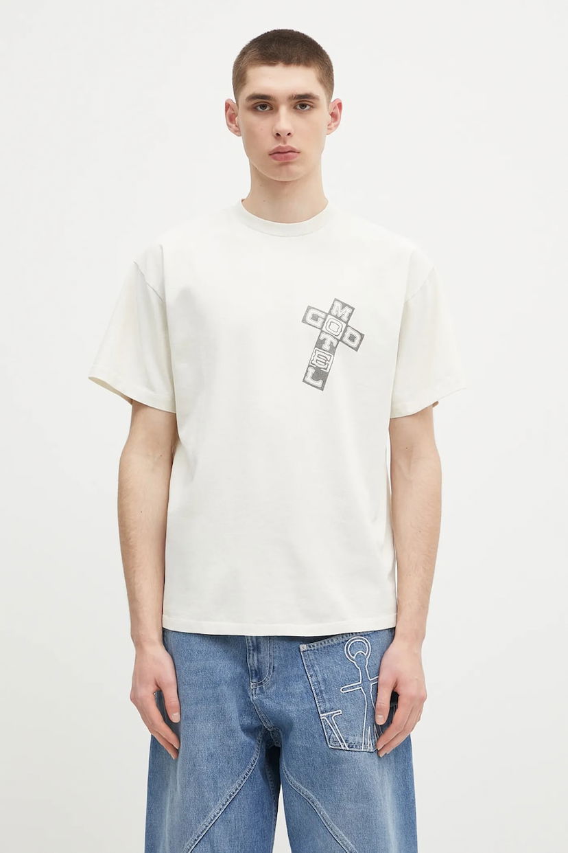 T-shirt Aries Aries Faded God Town Graphic T-Shirt Hvid | AR6003803