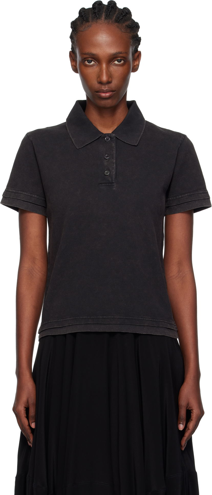 Polo skjorte JW Anderson JW Anderson Layered Short Sleeve Polo Sort | JO0277-PG1808