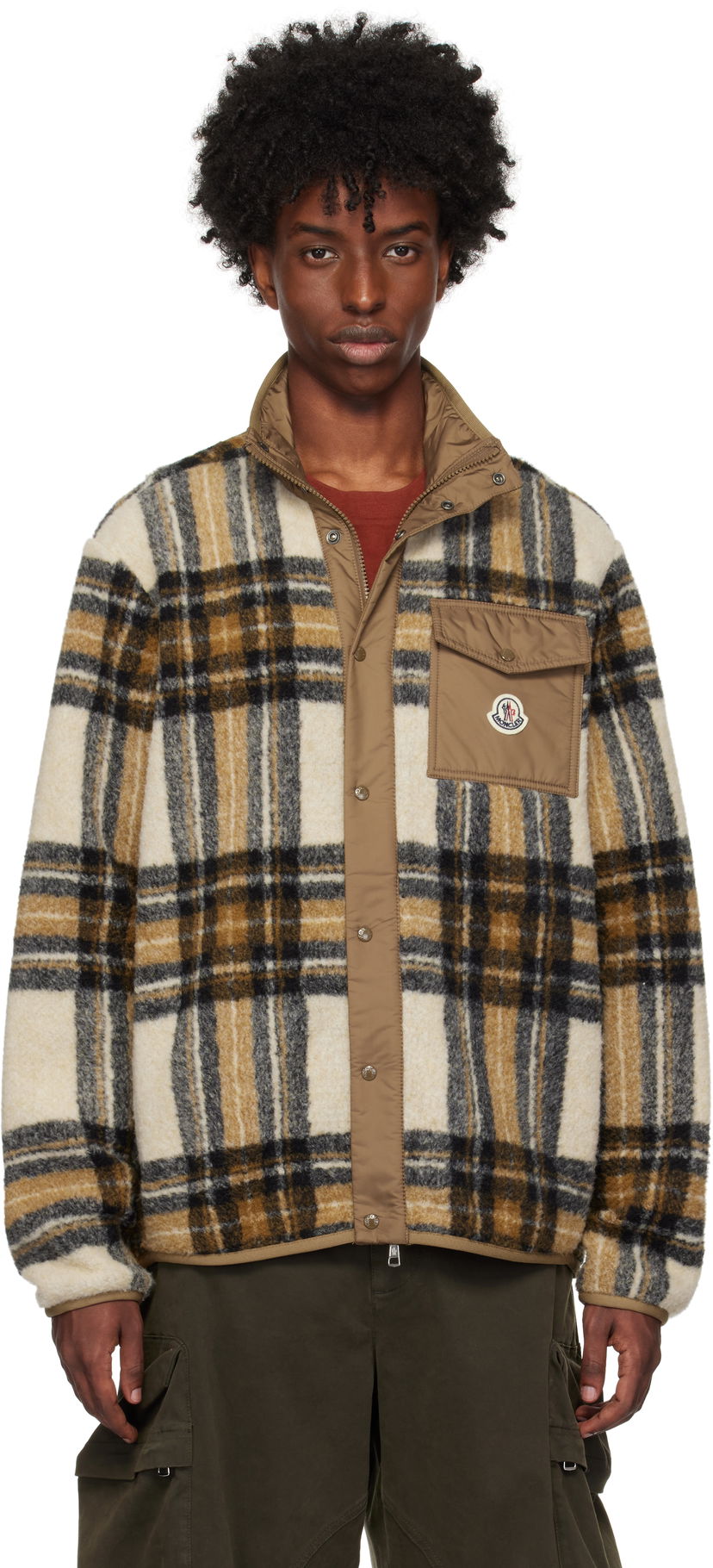 Jakke Moncler Moncler Plaid Fleece Jacket Flerfarvet | J20918G0005589AQU