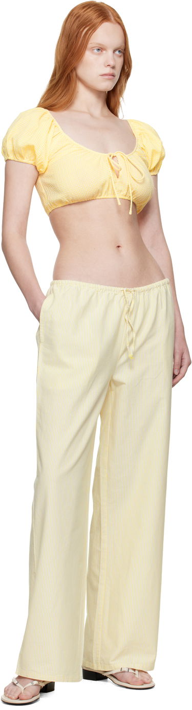 Crop top GUIZIO Guizio Ravello Gingham Tie-Front Crop Top Gul | P25102W167, 3