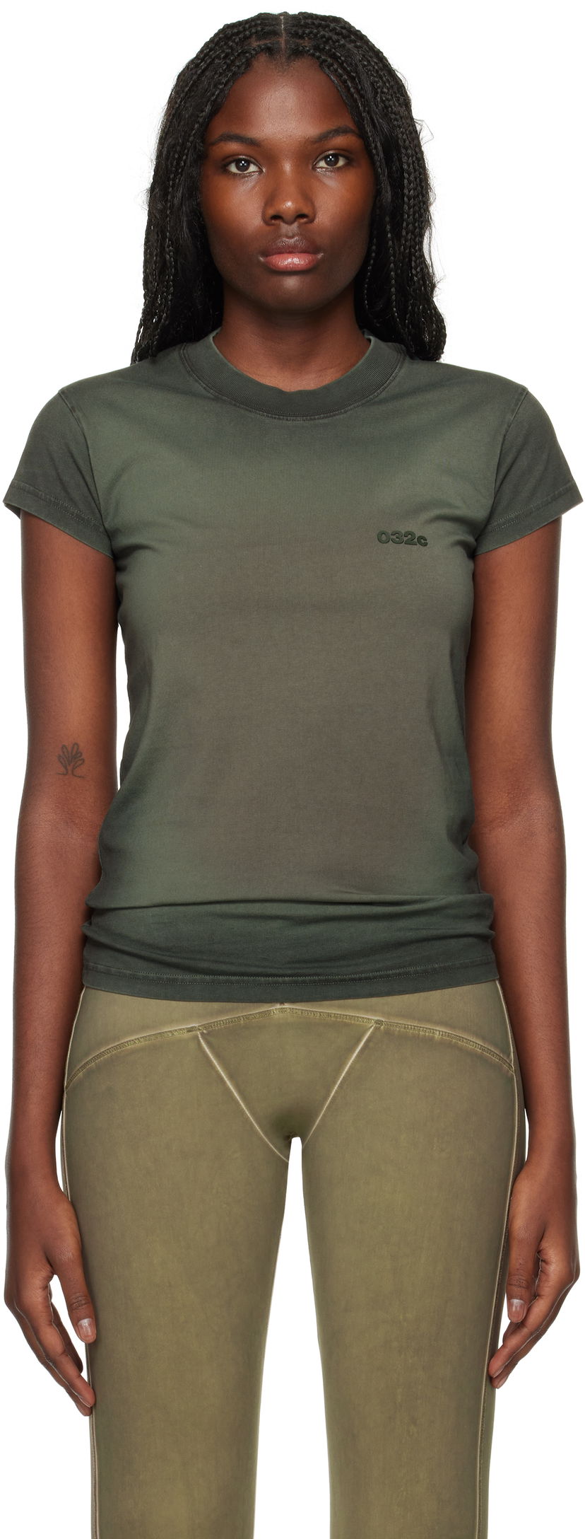 T-shirt 032C Adagio Tight T-Shirt Grøn | F24-MRC-0121-450