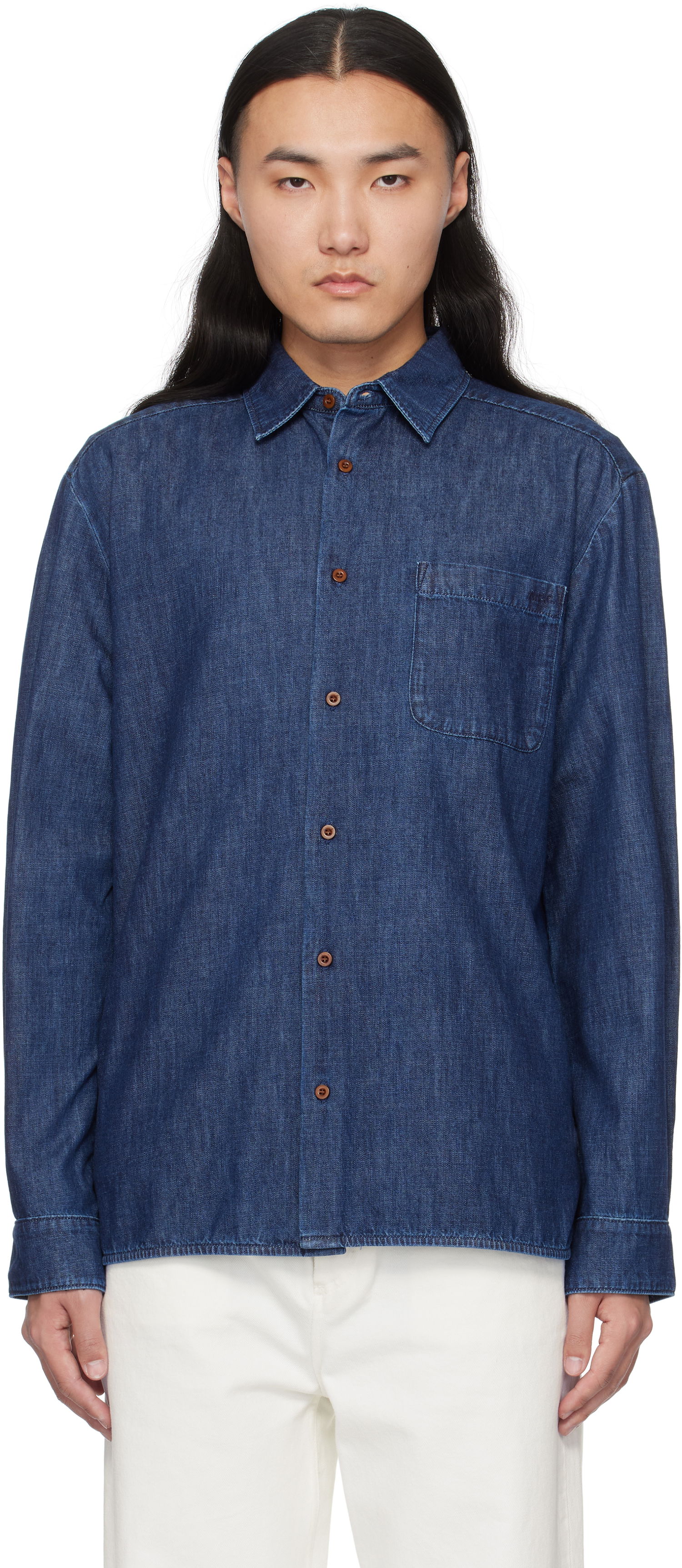 Skjorte A.P.C. Denim Shirt Blå | COGXF-H12553, 0
