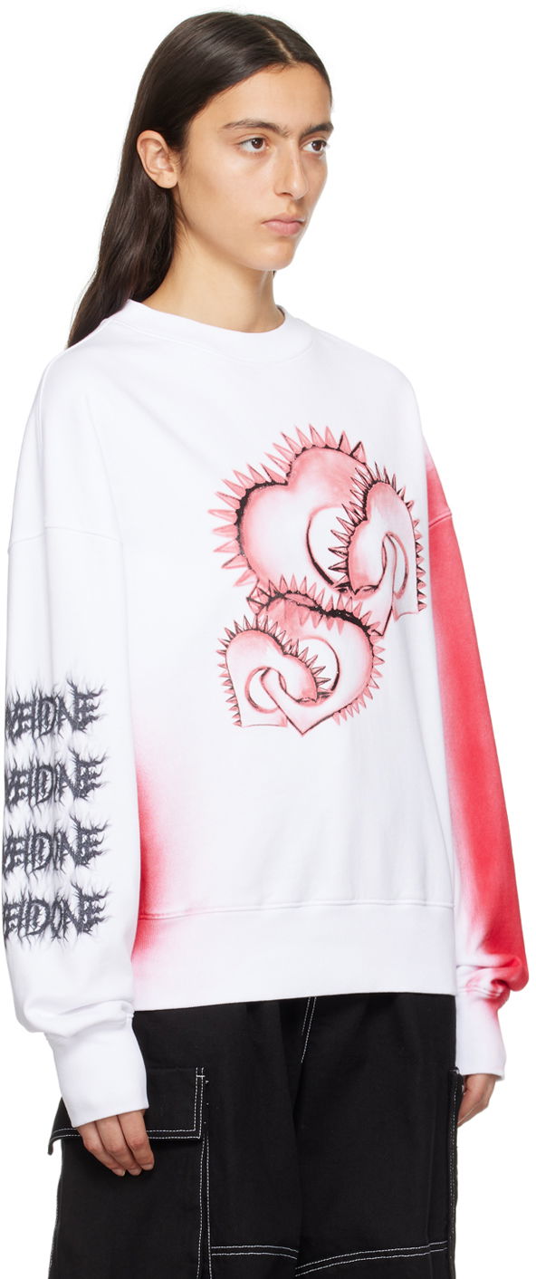 Sweater We11done Printed Sweatshirt Hvid | WD-TS3-23-710-U-WH, 1