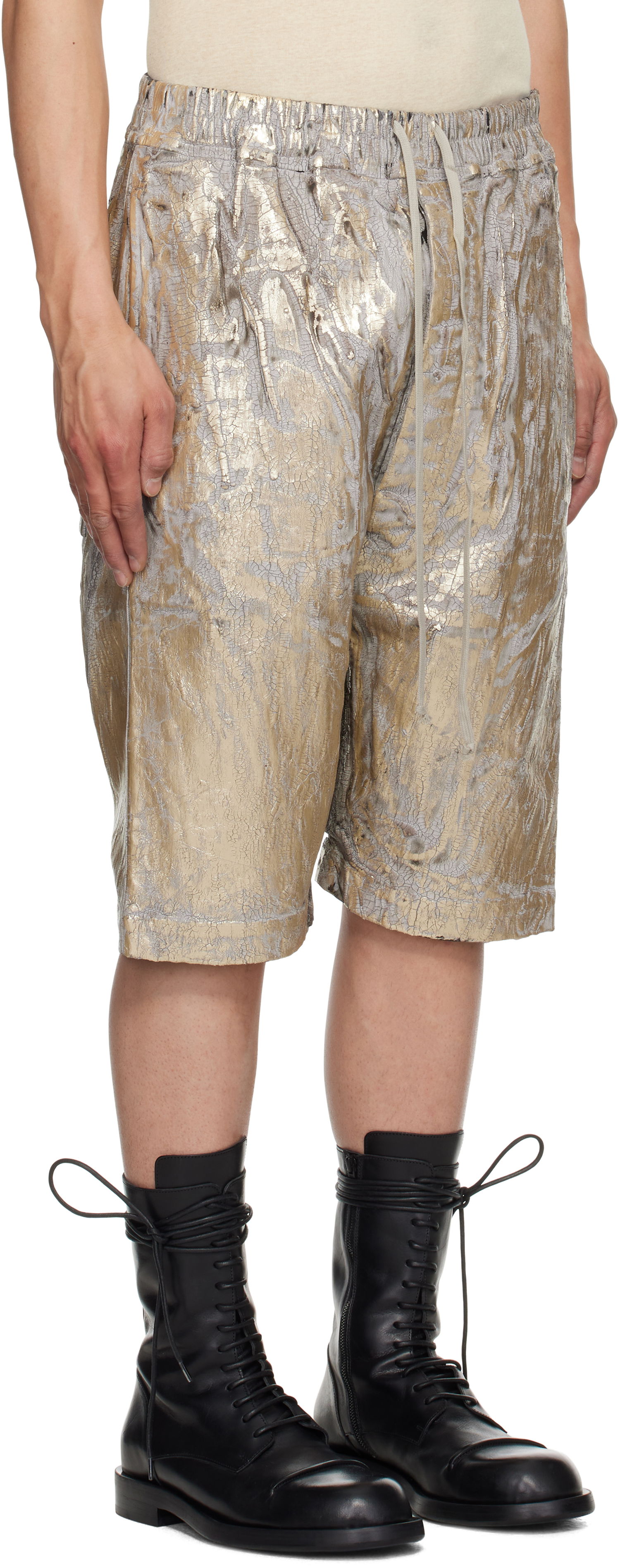 Shorts Rick Owens Rick Owens DRKSHDW Hollywood Drawstring Pods Shorts Metalisk | DU01E3380 SGMC, 1