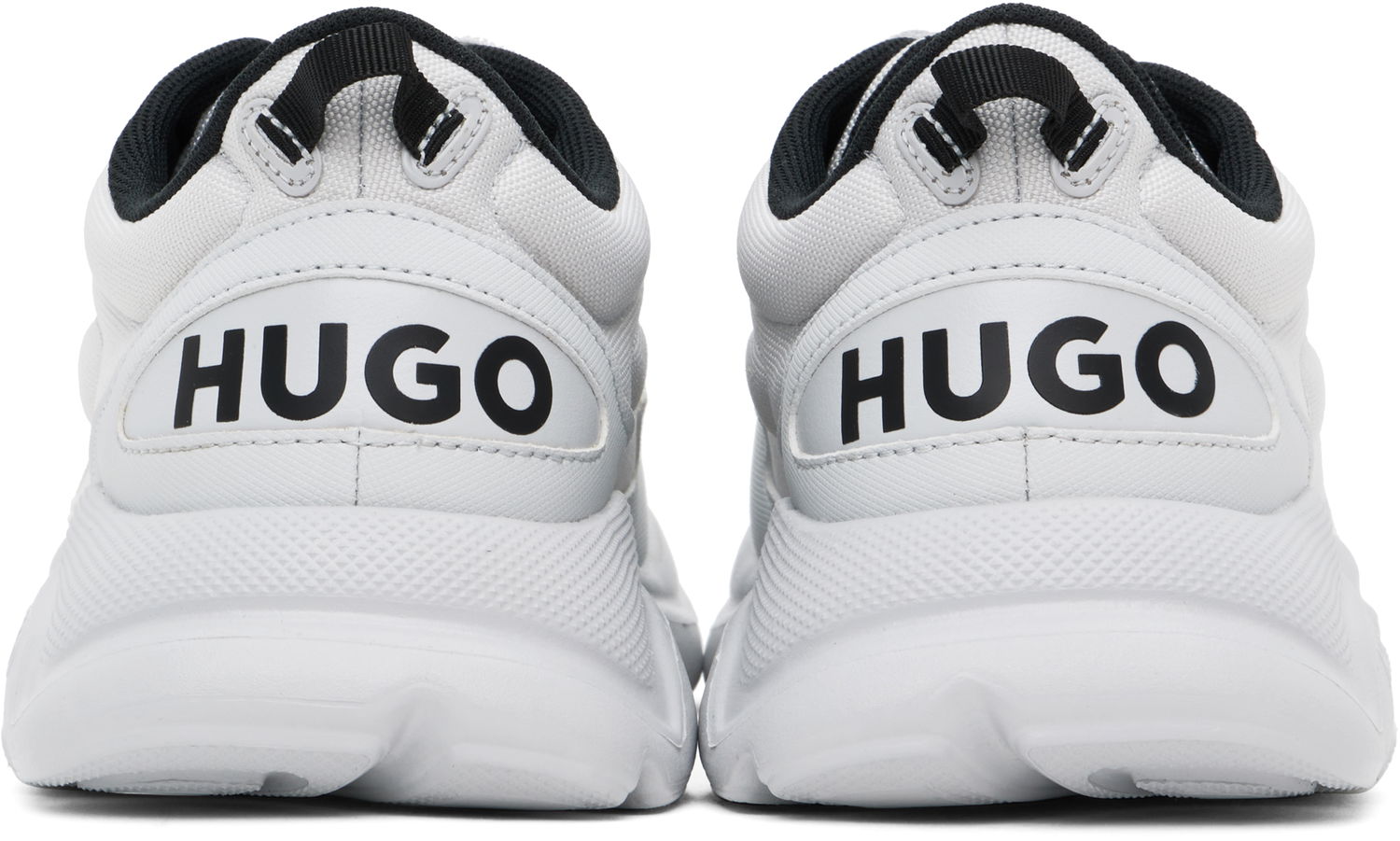 Tøj BOSS Hugo Gray Faux-Leather Sneakers Hvid | 50536960, 1