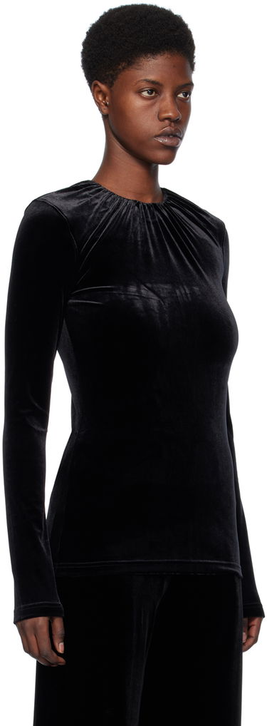 T-shirt TOTEME Gathered Long Sleeve T-Shirt Sort | 241-WRT1062-FB0078, 1