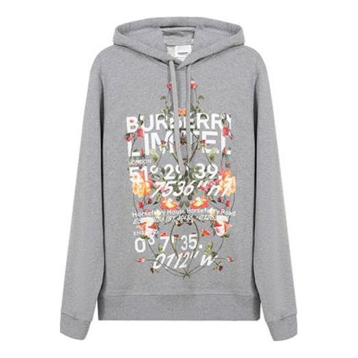 Sweatshirt Burberry Burberry SS21 Floral Print Hoodie Grå | 80375421