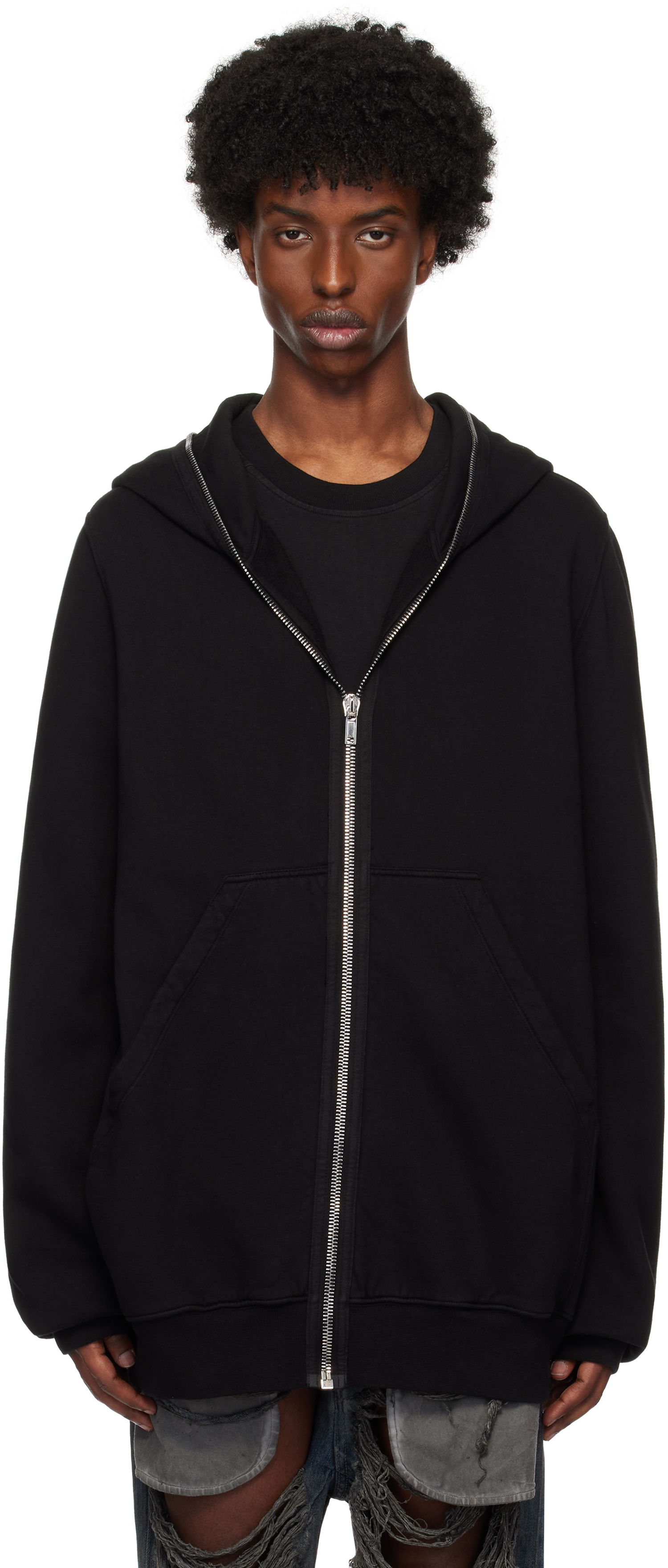 Sweatshirt Rick Owens Jumbo Gimp Hoodie Sort | DU02D2283 F, 0