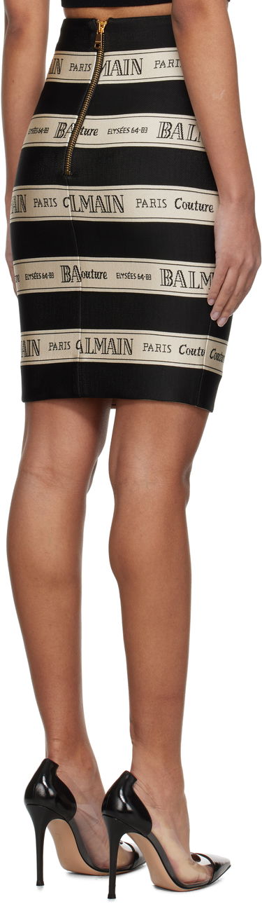Nederdel Balmain Balmain Jacquard Miniskirt Sort | EF1LC245JJ95, 2