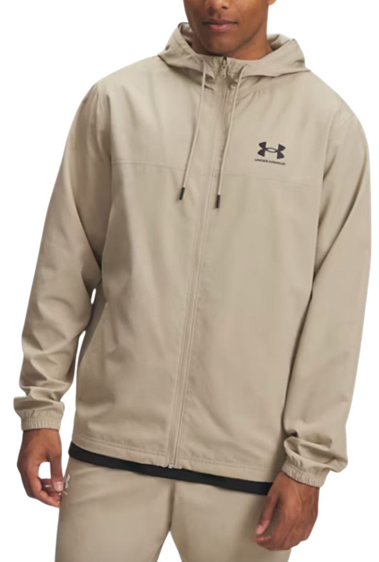 Vindjakke Under Armour Rival Woven Hooded Windbreaker Beige | 1390149-299