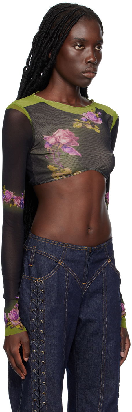 Crop top Jean Paul Gaultier Gaultier 'The Fleurs Petit Grand' Crop Top Flerfarvet | 23/12-F-TO080-T525-4000, 1