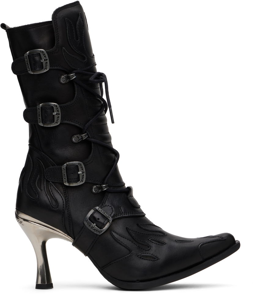 Sneakers og sko VETEMENTS Vetements New Rock Edition Rockstar Boots Sort | WA66BO120B