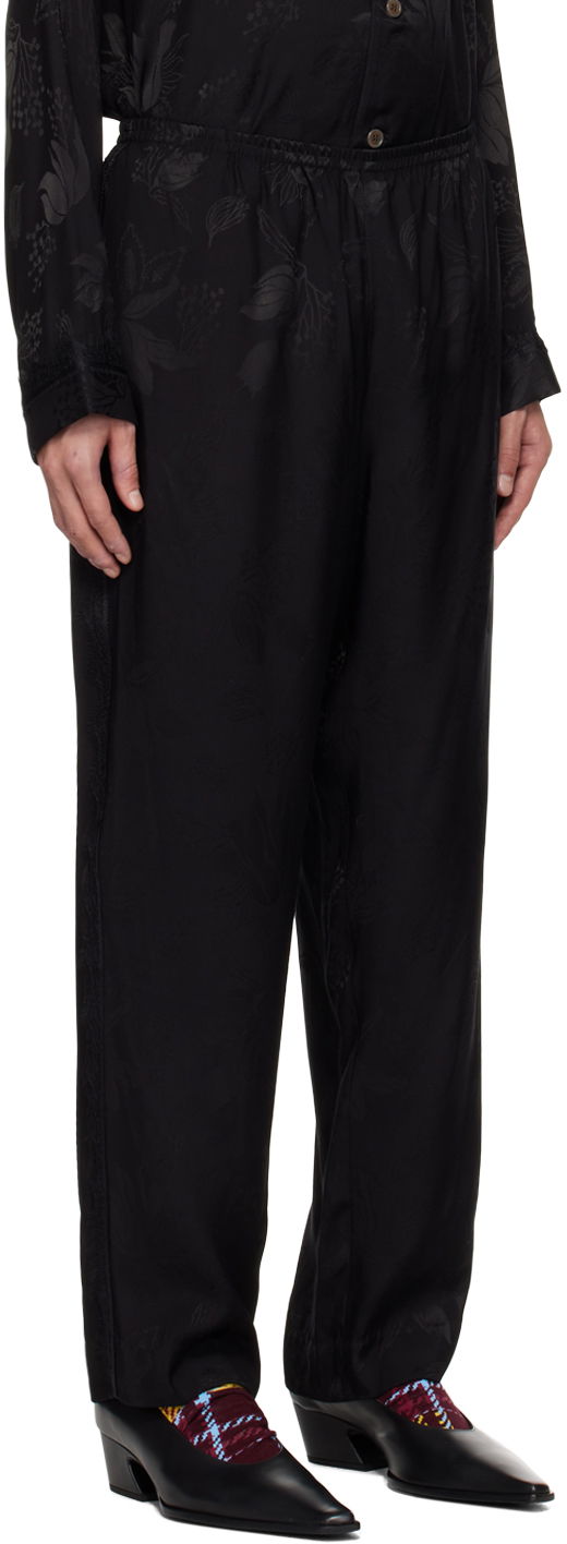 Bukser Anna Sui Floral Jacquard Lounge Trousers Sort | M1024I40, 1