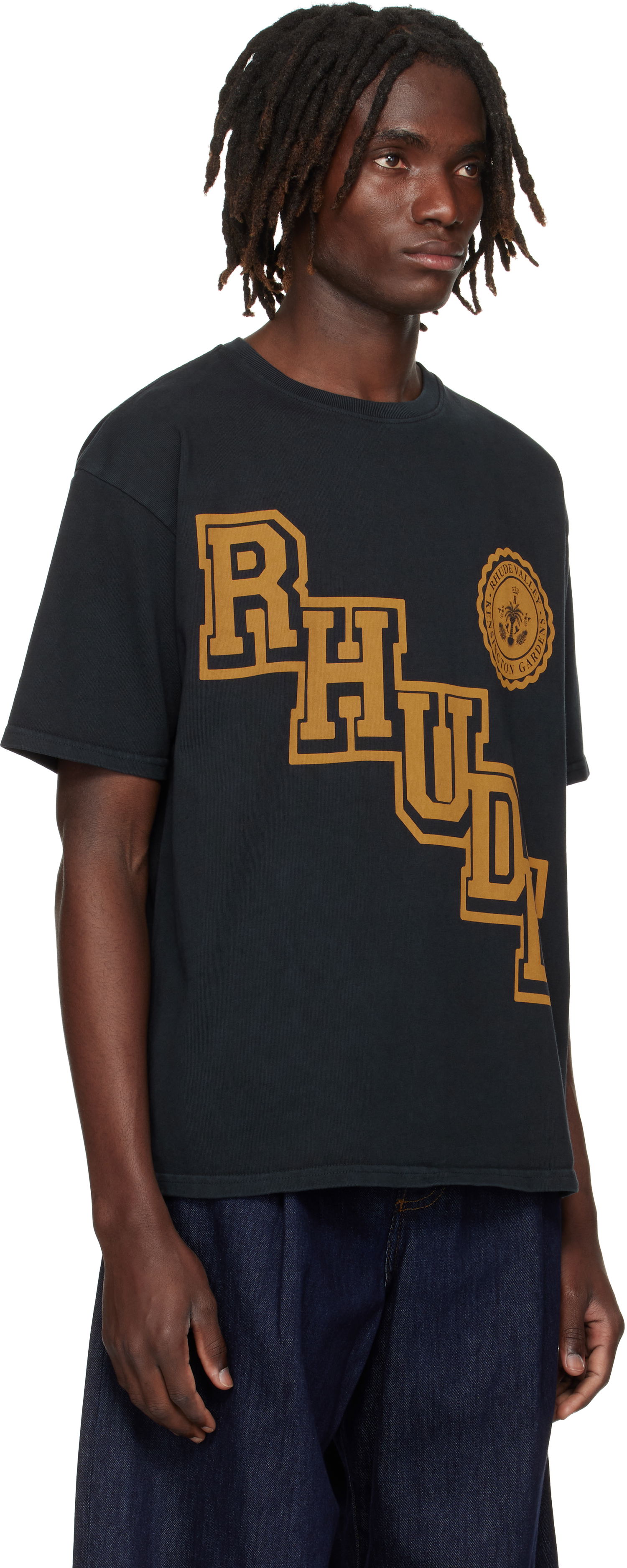 T-shirt Rhude Rhude Collegiate Crest T-Shirt Sort | RHPF25TT05012, 1