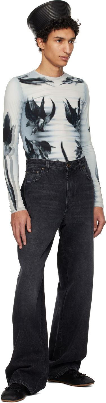 T-shirt Jean Paul Gaultier Jean Paul Gaultier Flower Body Morphing Long Sleeve T-Shirt Hvid | 25/33-F-TO264-T581-010200, 3