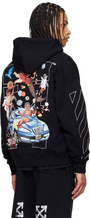 Sweatshirt Off-White Off-White Fresco Arrow Hoodie Sort | OMBB085S25FLE0051001, 2