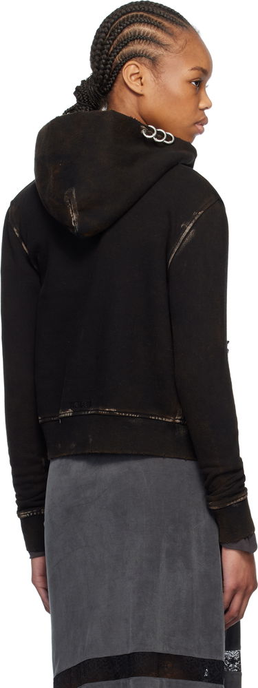 Sweatshirt We11done We11done Pierced Zip-Up Hoodie Sort | WD-TJ0-25-821-U-BK, 2