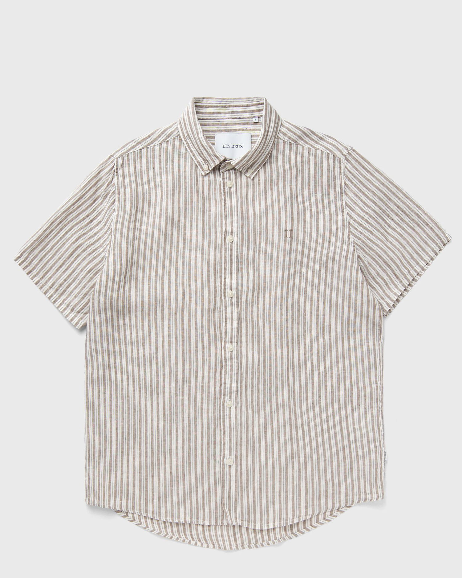 Skjorte Les Deux Kris Linen Short Sleeve Shirt Beige | LDM401053-218855, 0