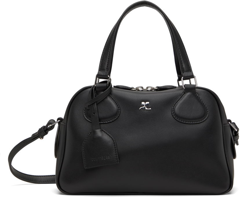 Håndtaske Courrèges Studded Leather Bowling Bag Sort | 324GSA133CR0065