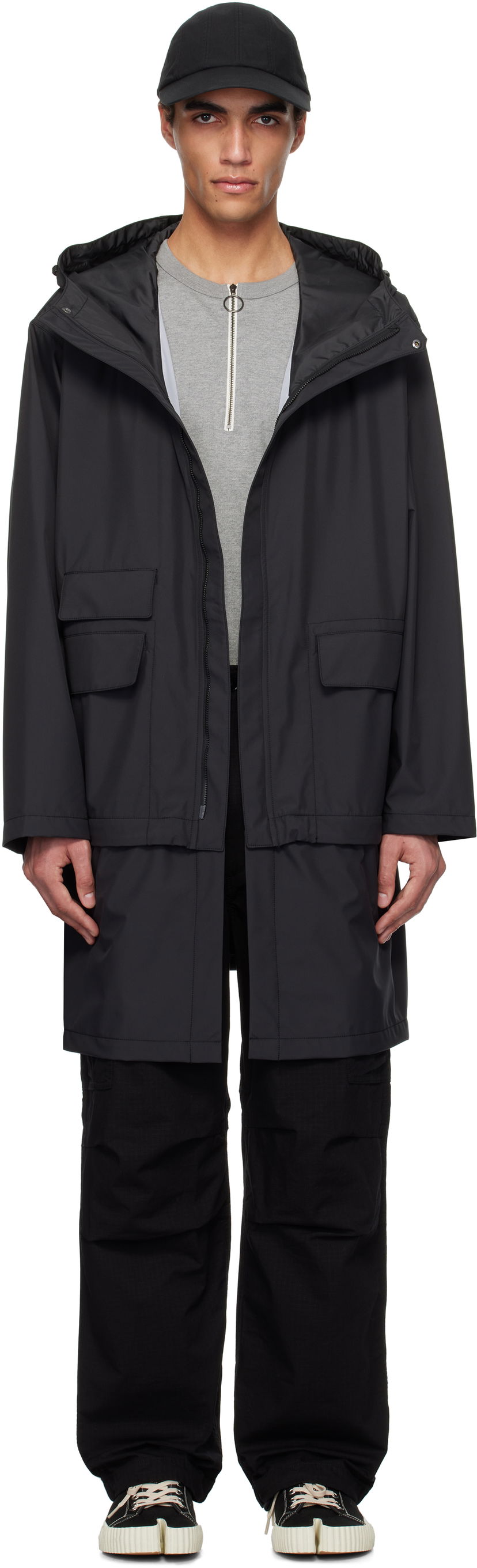Regnfrakke NANAMICA nanamica 3L PERTEX SHIELD 2Way Travel Coat Sort | S25SB045U