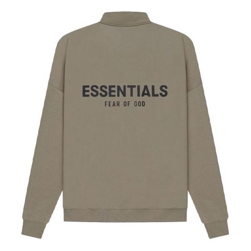 Sweatshirt Fear of God Essentials Mockneck Half Zip Sweatshirt Grøn | FOG-SS21-592