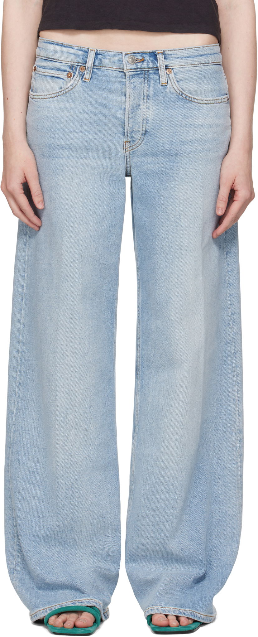 Jeans RE/DONE Re/Done Comfort Mid Rise Wide Leg Jeans Blå | 190-03WMRWDLG