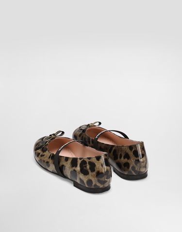 Sneakers og sko Dolce & Gabbana Dolce & Gabbana Printed Shiny Calfskin Ballet Flats Brun | D11294AM568HA93M, 3