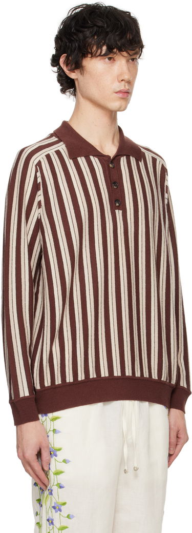 Sweater Bode Bode Hogan Stripe Polo Grøn | MRF24KT006, 4