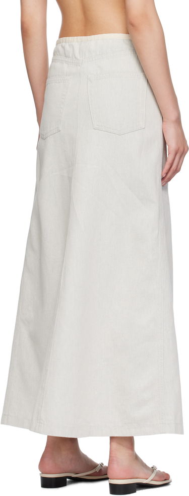 Nederdel Baserange Baserange Arthur Denim Maxi Skirt Hvid | SKAR-DE-SU25, 2