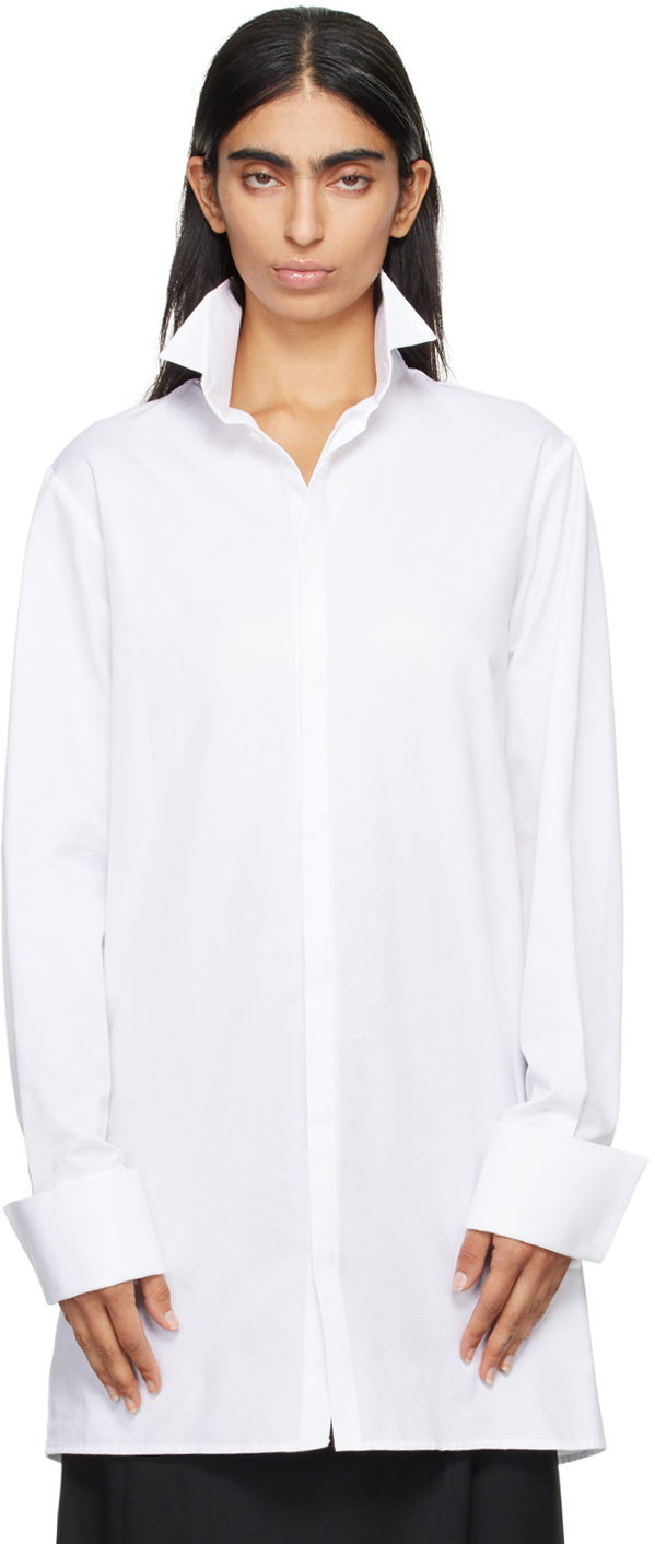 Skjorte Maison Margiela Spread Collar Shirt Hvid | S62DT0032 M35231