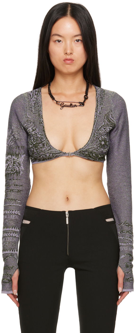 Sweater Jean Paul Gaultier Jean Paul Gaultier Soleil Long Sleeve Knit Top Lilla | 23/15-F-TO124-M061-4027, 0