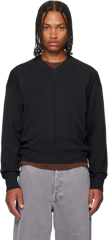 Sweater LEMAIRE LEMAIRE V-Neck Sweater Sort | TO1430 LK087, 0
