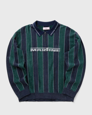 Polo skjorte Martine Rose Sporty Striped Long-Sleeve Half-Zip Terry Logo Polo Flerfarvet | 981YA20407-GRN, 2