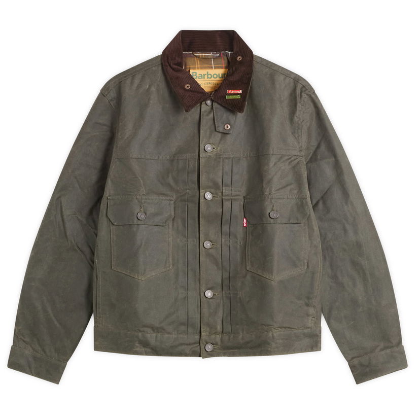 Jakke Levi's Barbour Type 2 Waxed Jacket with Cord Collar Grøn | 008GN-0005