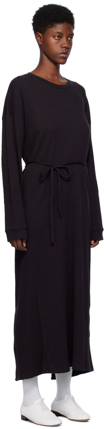 Kjole Baserange Kaftan Midi Dress Sort | DRSH-RIB-000, 1