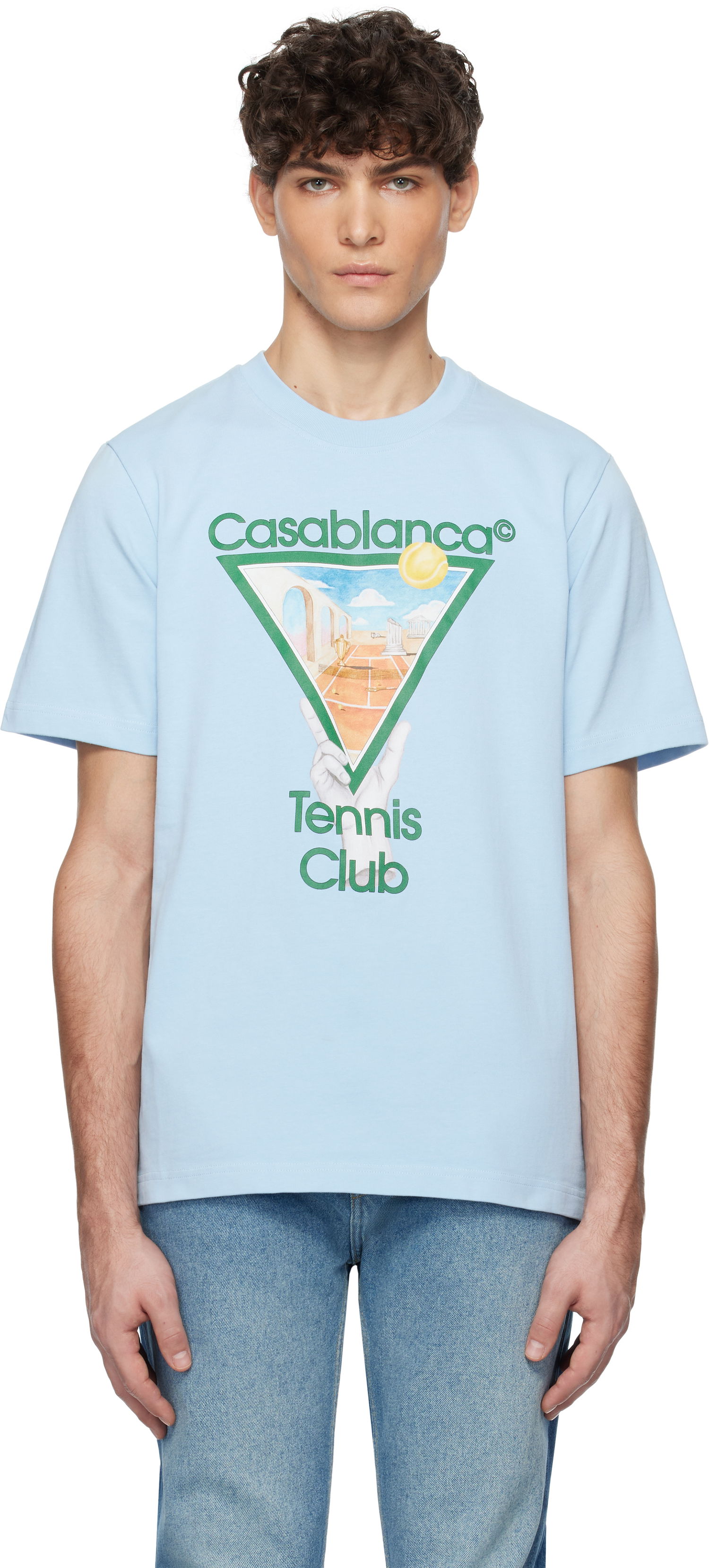 T-shirt Casablanca Metaphysical Tennis Icon T-Shirt Blå | U-MPS25-JTS-001-09, 0