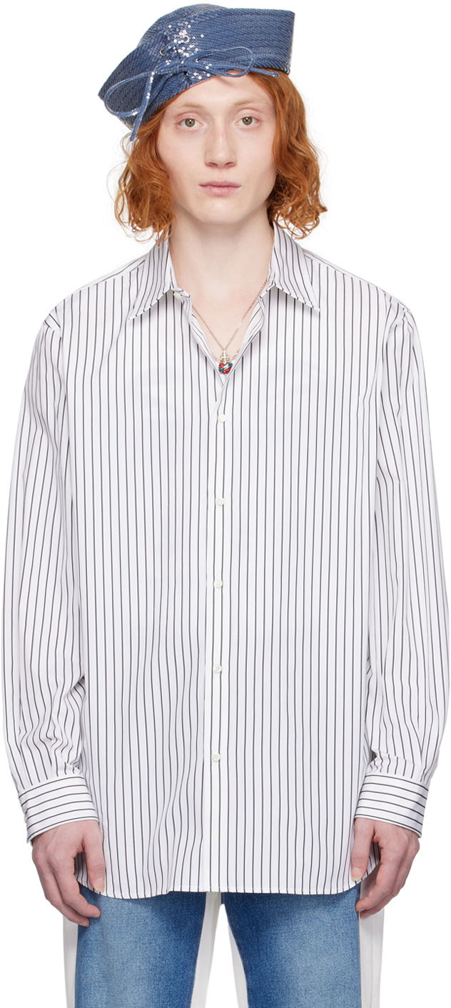 Skjorte Jean Paul Gaultier Jean Paul Gaultier Striped Shirt Hvid | 24/25-U-CH046I-C044-0100, 0