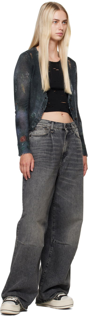 Sweater R13 R13 Cropped Distressed Cardigan Grå | R13WY041-Y157A, 3