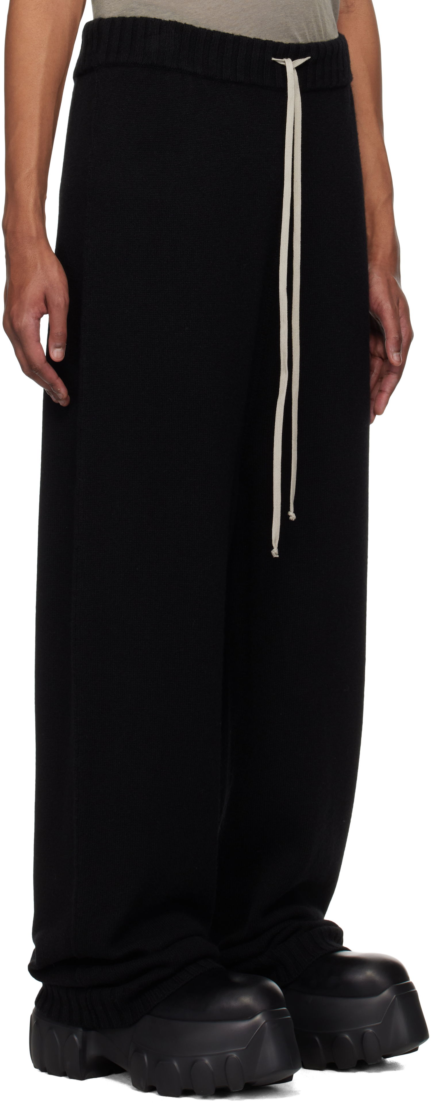 Joggingbukser Rick Owens Rick Owens Hollywood Track Lounge Pants Sort | RU01E5668 KLWS, 1