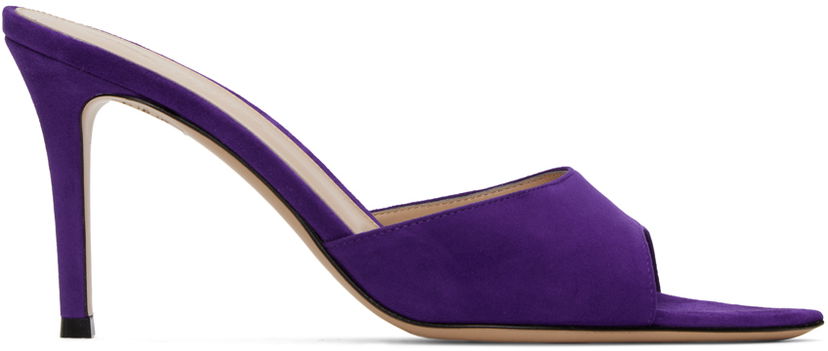 Sneakers og sko Gianvito Rossi Elle 85 Suede Heeled Mules Lilla | G15130.85RIC.CAM