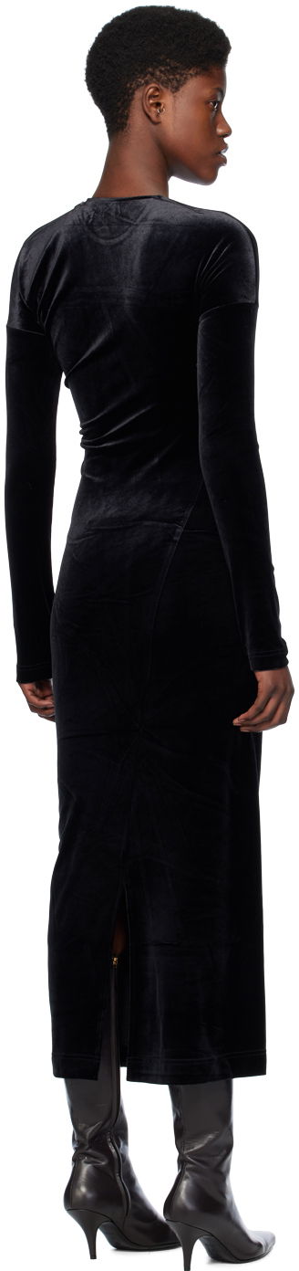 Kjole TOTEME Twisted Velvet Midi Dress Sort | 234-WRD824-FB0078, 2