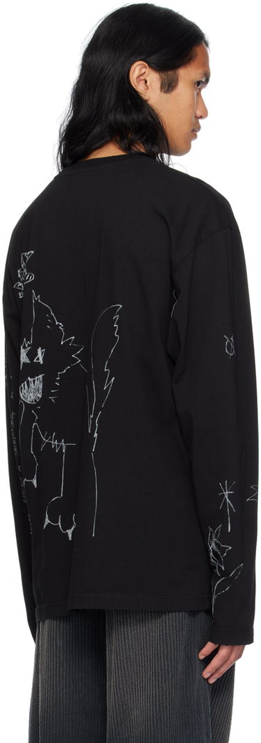 Sweater We11done We11done Graphic Long Sleeve T-Shirt Sort | WD-TT2-24-756-U-BK, 2