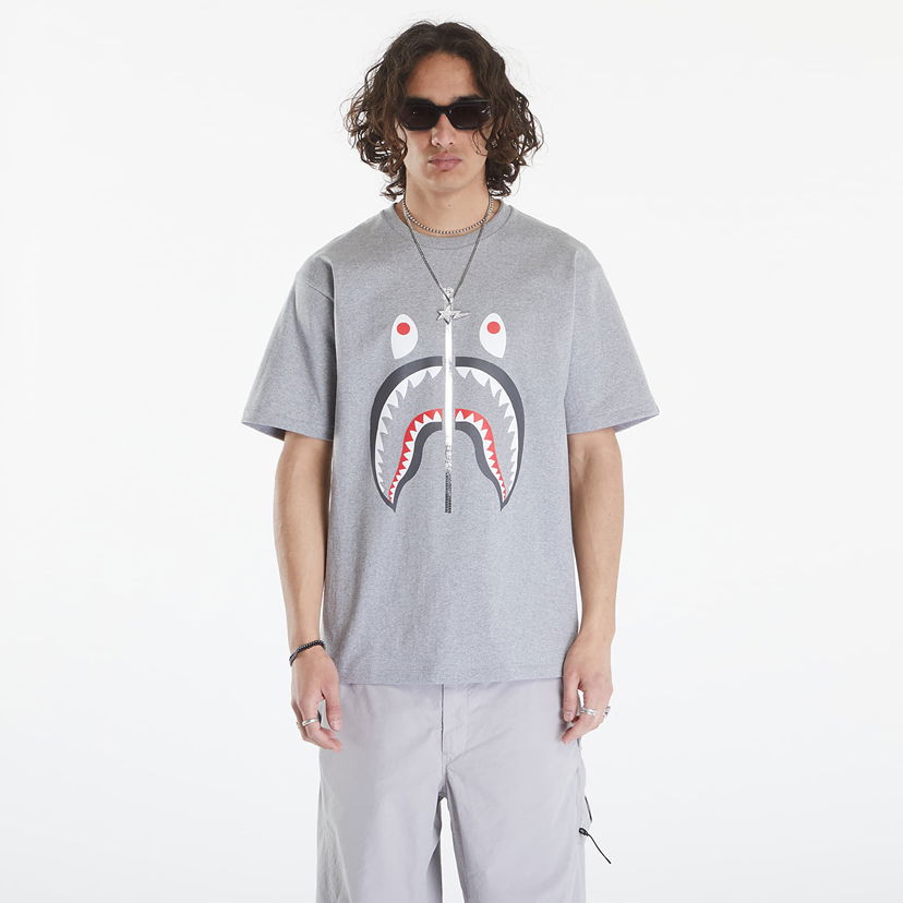 T-shirt BAPE A BATHING APE Shark Tee Gray Grå | 001TEK301003M GRA